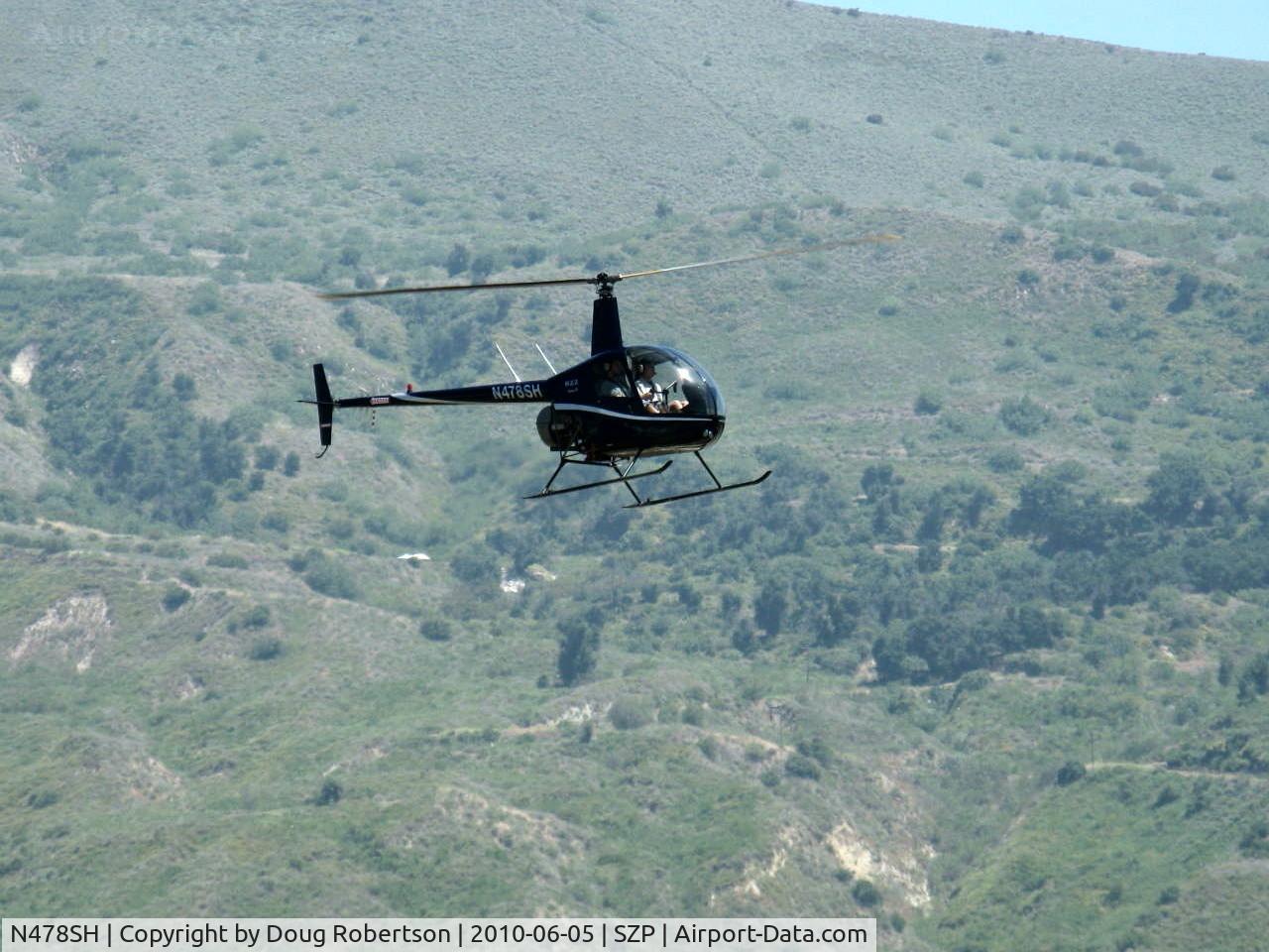 N478SH, 2006 Robinson R22 Beta C/N 4056, 2006 Robinson R22 BETA II, Lycoming O-360-J2A derated to 131 Hp, approach