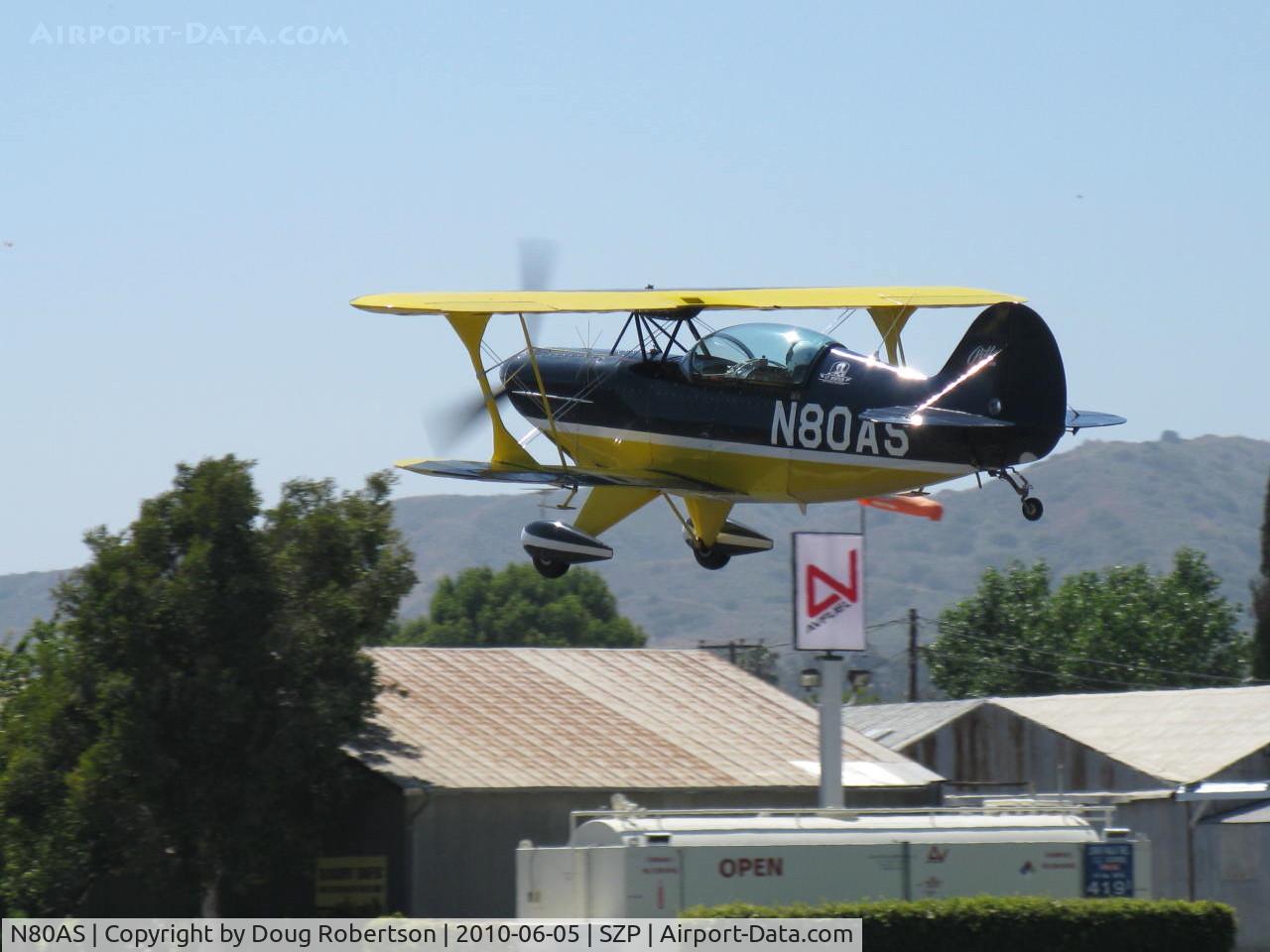 N80AS, 1992 Pitts S-2B Special C/N 5244, 1992 Pitts Aerobatics S-2B, Lycoming AEIO-540, takeoff Rwy 22