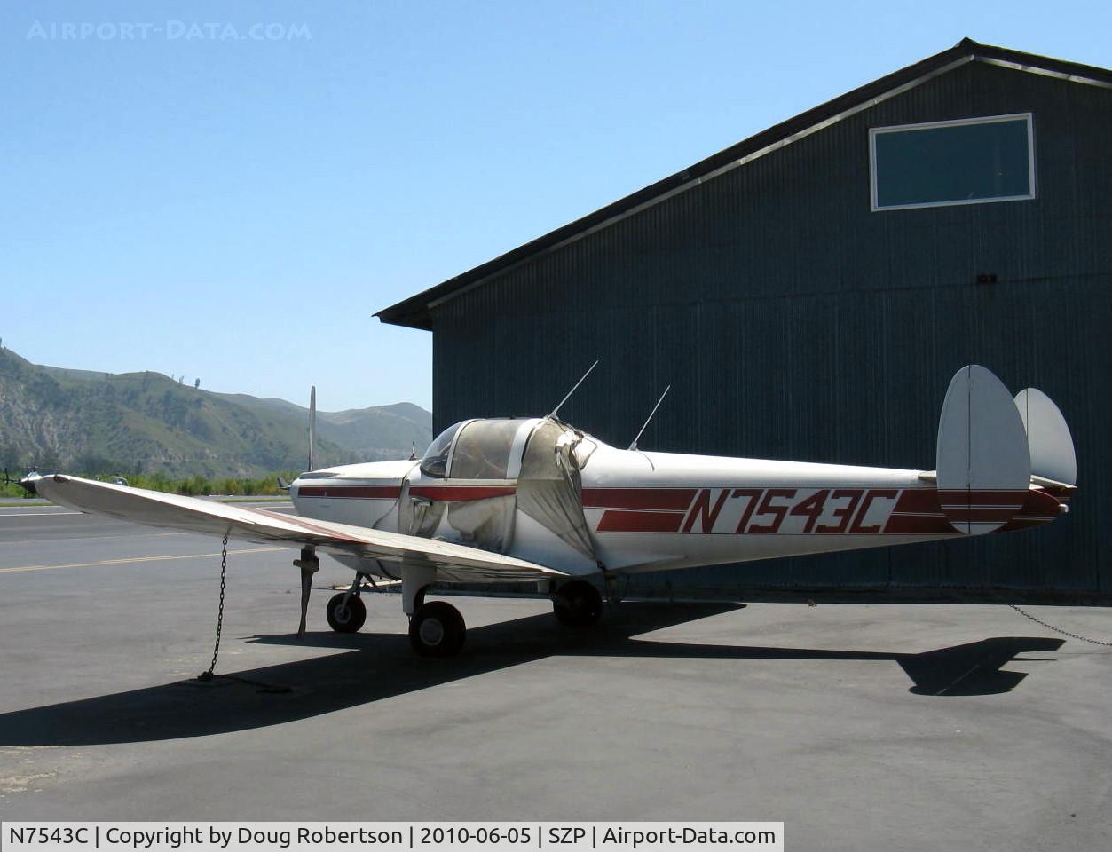 N7543C, 1958 Forney F-1 C/N 5658, 1958 Forney F-1 AIRCOUPE, Continental C90 90 Hp for takeoff