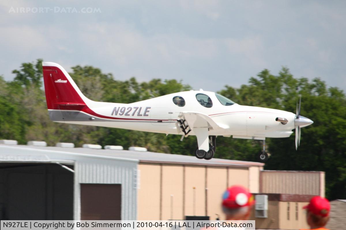 N927LE, 2008 Lancair Evolution C/N EVO-001, Arriving at Lakeland, Florida during Sun N Fun 2010.
