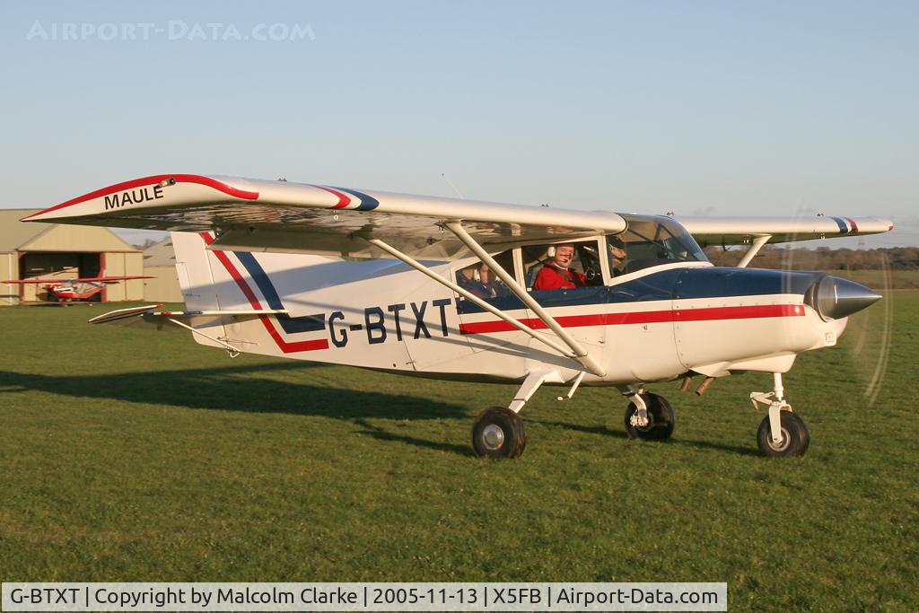 G-BTXT, 1991 Maule MXT-7-180 Star Rocket C/N 14027C, Maule MXT-7-180 Star Rocket at Fishburn Airport, UK in 2005.
