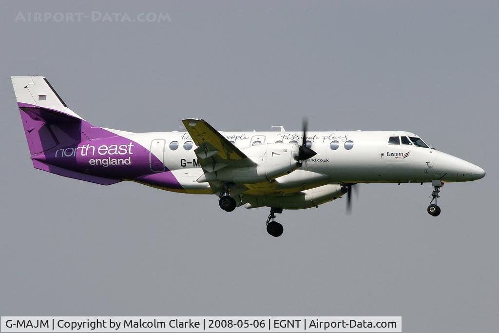 G-MAJM, 1996 British Aerospace Jetstream 41 C/N 41096, British Aerospace Jetstream 41 on approach to 07 at Newcastle Airport in 2008. A new livery for Eastern Airways advertising the north-east of England - 'passionate people, passionate places' !