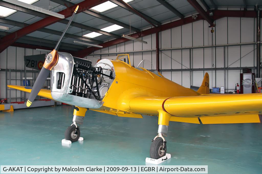 G-AKAT, 1940 Miles M14A Hawk Trainer 3 C/N 2005, Miles M-14A Hawk Trainer 3 at Breighton Airfield in 2009.