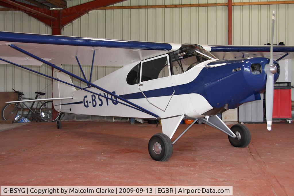 G-BSYG, 1947 Piper PA-12 Super Cruiser C/N 12-2106, Piper PA-12 Super Cruiser at Breighton Airfield in 2009.