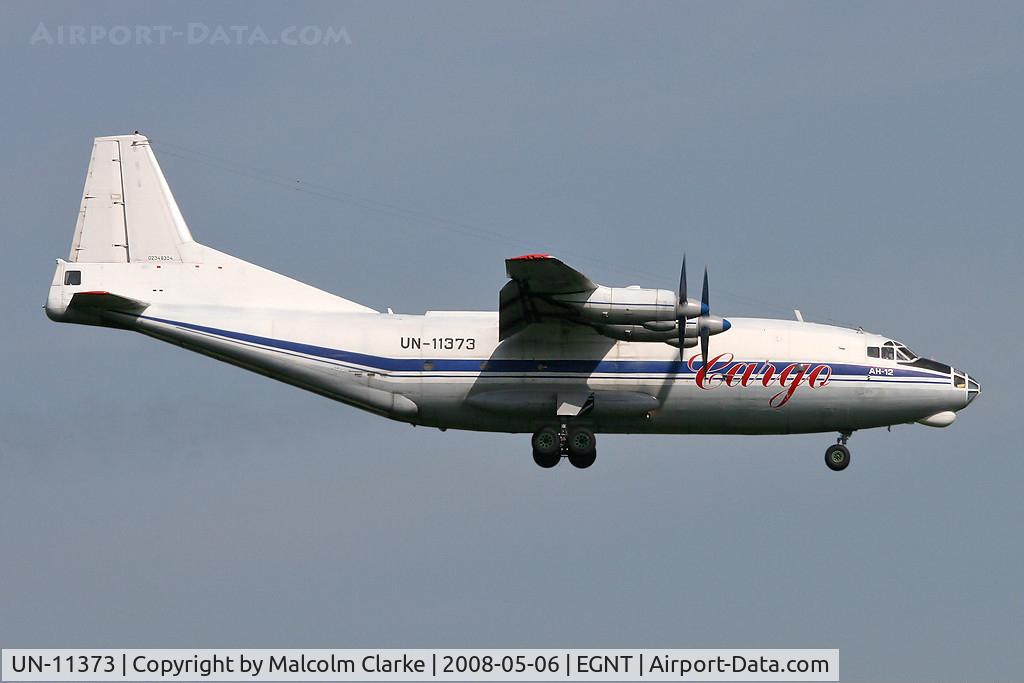 UN-11373, Antonov An-12BP C/N 402403, Antonov An-12BP on approach to Newcastle Airport in 2008.