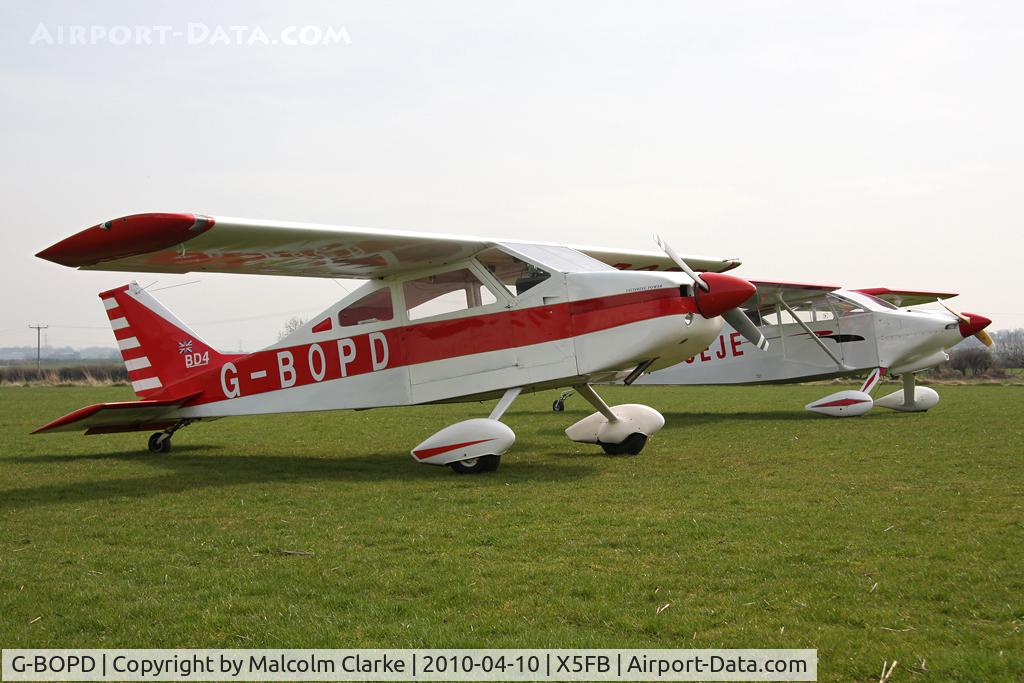 G-BOPD, 1974 Bede BD-4 C/N 632, Bede BD-4 at Fishburn Airfield, UK in 2010.