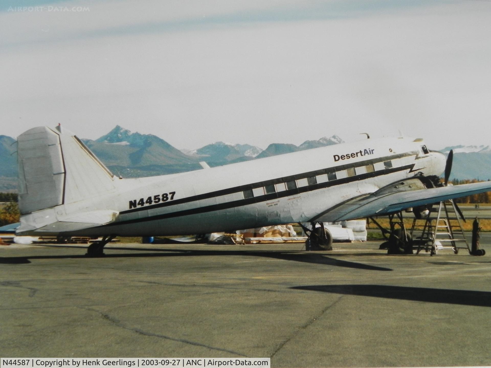 N44587, 1944 Douglas C-47A-20-DK Skytrain  (DC-3C) C/N 12857, Desert Air

Scan made from photo taken in 2003