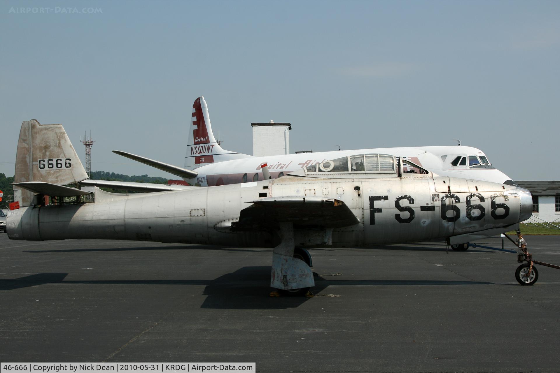 46-666, 1946 Republic P-84B Thunderjet C/N 219, KRDG C/N incorrect - no information available for this airframe