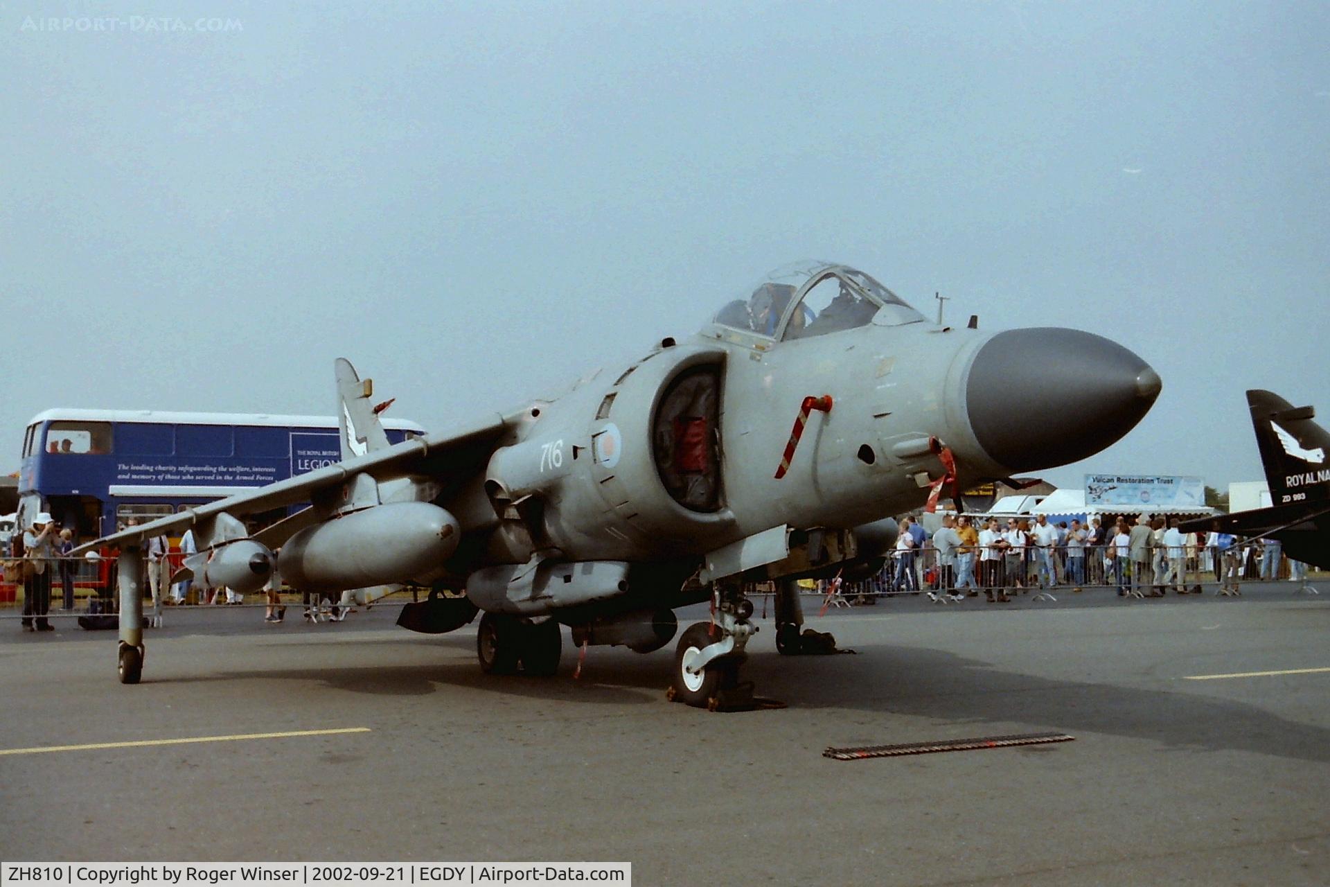 ZH810, 1998 British Aerospace Sea Harrier F/A.2 C/N NB15, Coded 716 of 899 NAS at RNAS Yeovilton Air Day 2002