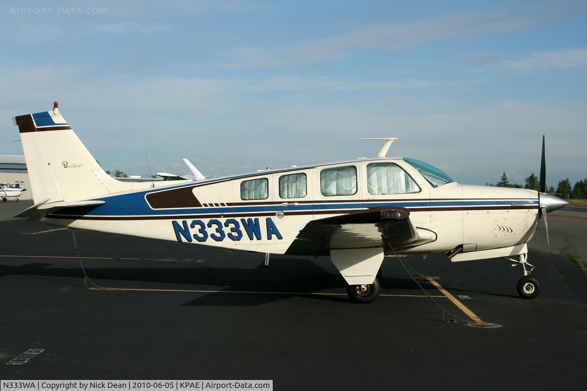 N333WA, 1969 Beech 36 Bonanza C/N E-176, KPAE