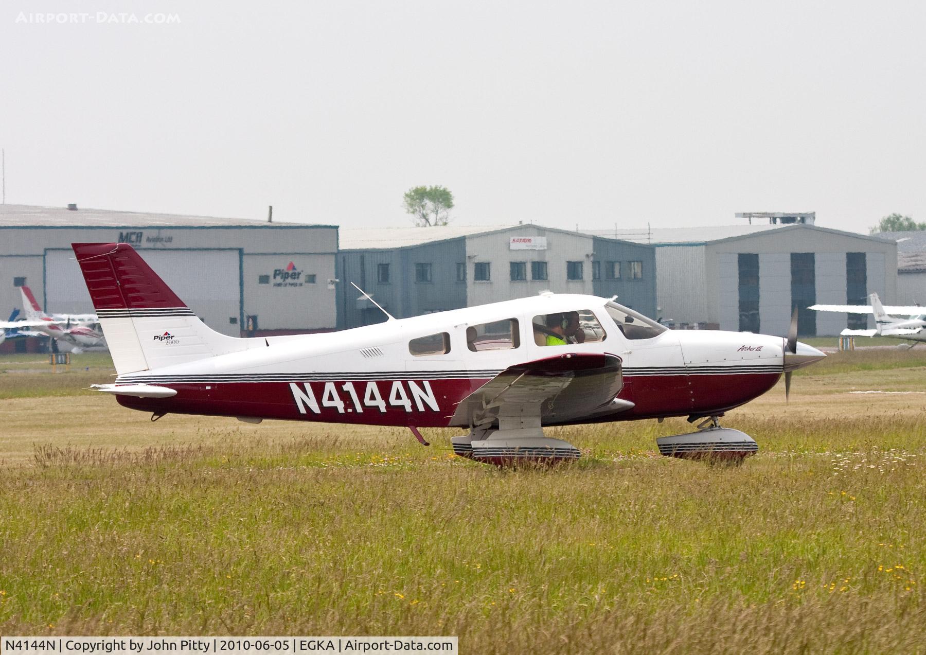 N4144N, 2000 Piper PA-28-181 Cherokee Archer III C/N 2843361, Shoreham Airport, West Sussex.