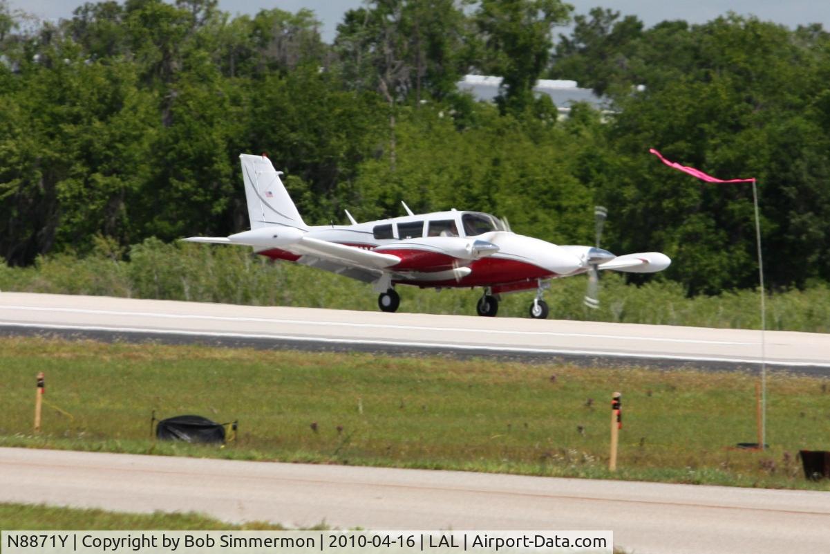 N8871Y, 1970 Piper PA-39 Twin Comanche C/N 39-27, Arriving at Lakeland, Florida during Sun N Fun 2010.