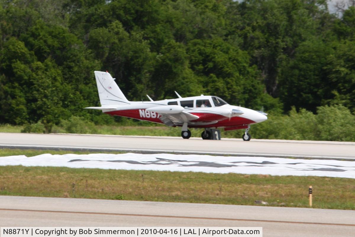 N8871Y, 1970 Piper PA-39 Twin Comanche C/N 39-27, Arriving at Lakeland, Florida during Sun N Fun 2010.