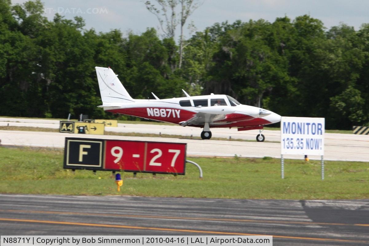 N8871Y, 1970 Piper PA-39 Twin Comanche C/N 39-27, Arriving at Lakeland, Florida during Sun N Fun 2010.