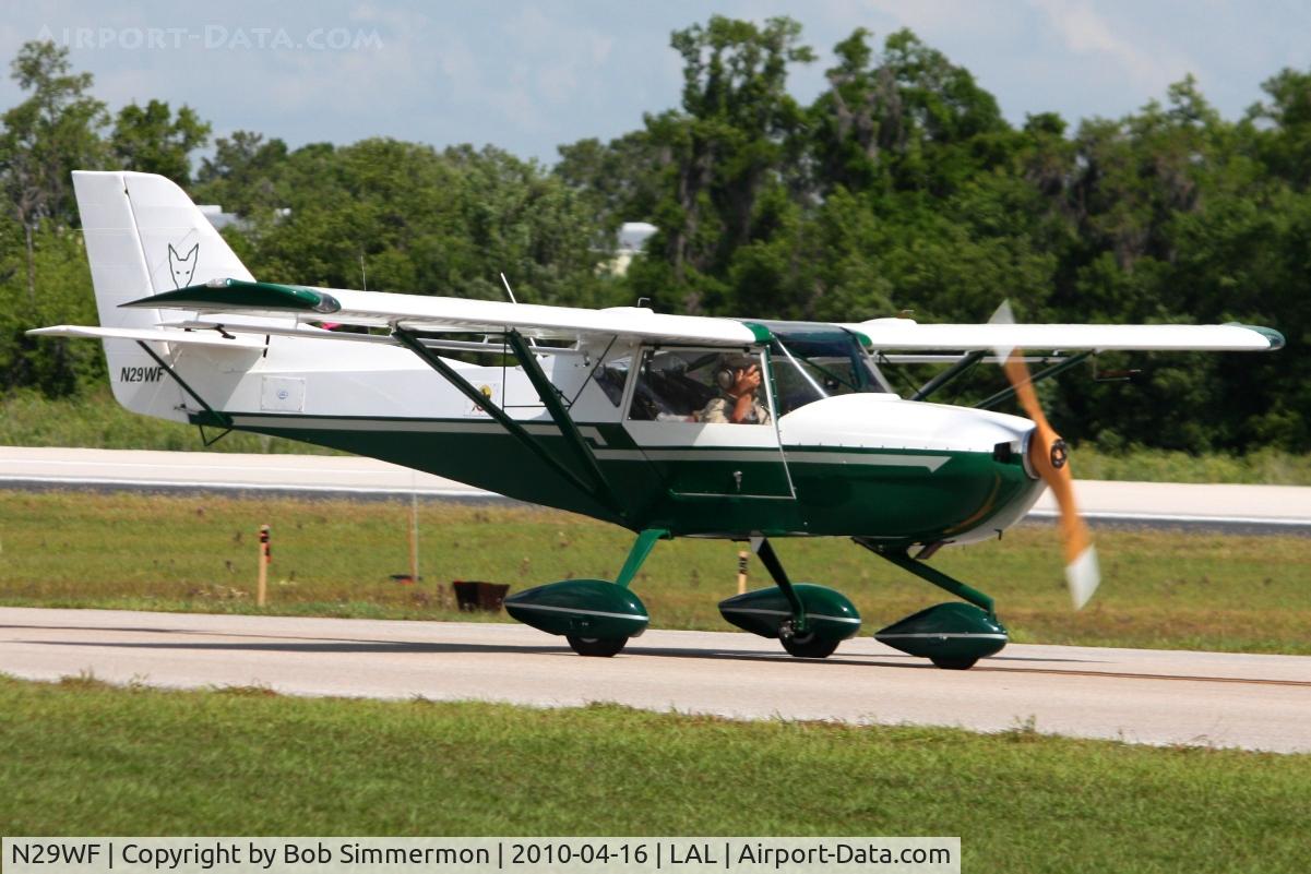 N29WF, 2002 Skystar Kitfox Series 5 C/N V9908-0074, Arriving at Lakeland, Florida during Sun N Fun 2010.