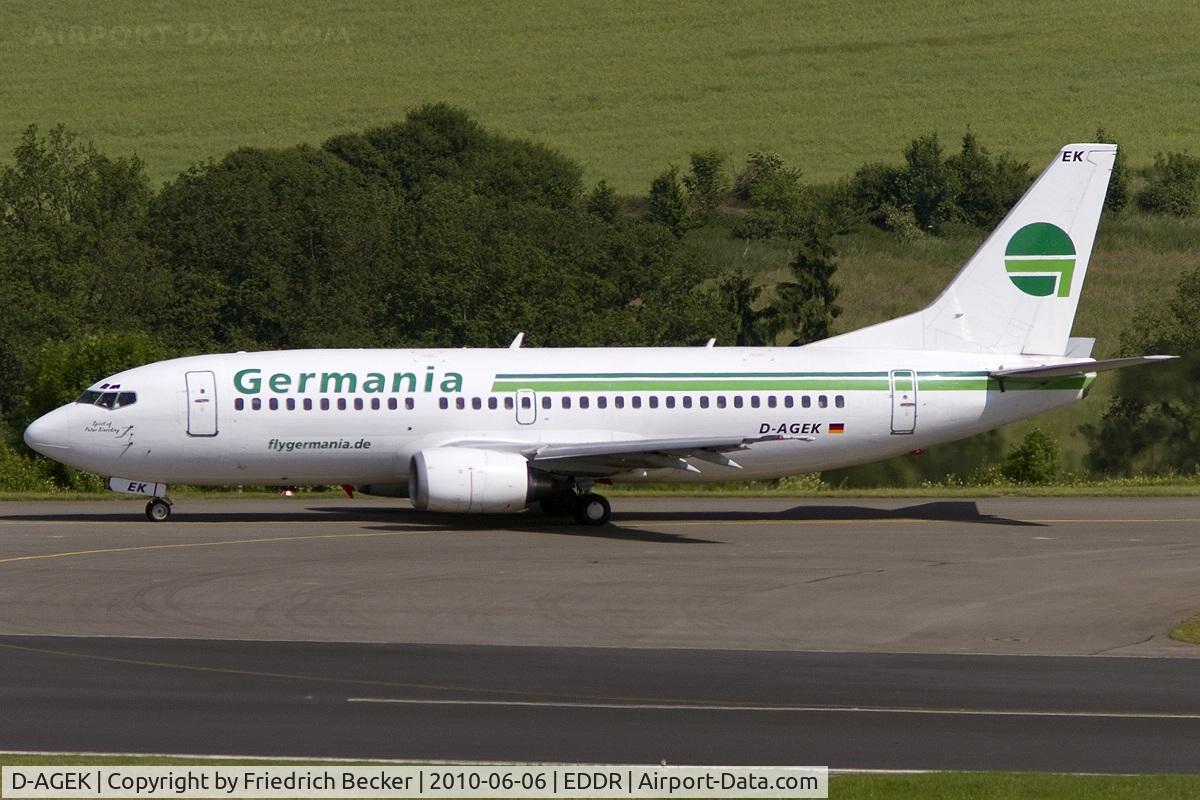 D-AGEK, 1991 Boeing 737-3M8 C/N 25015, line up RW09, departure to Antalya
