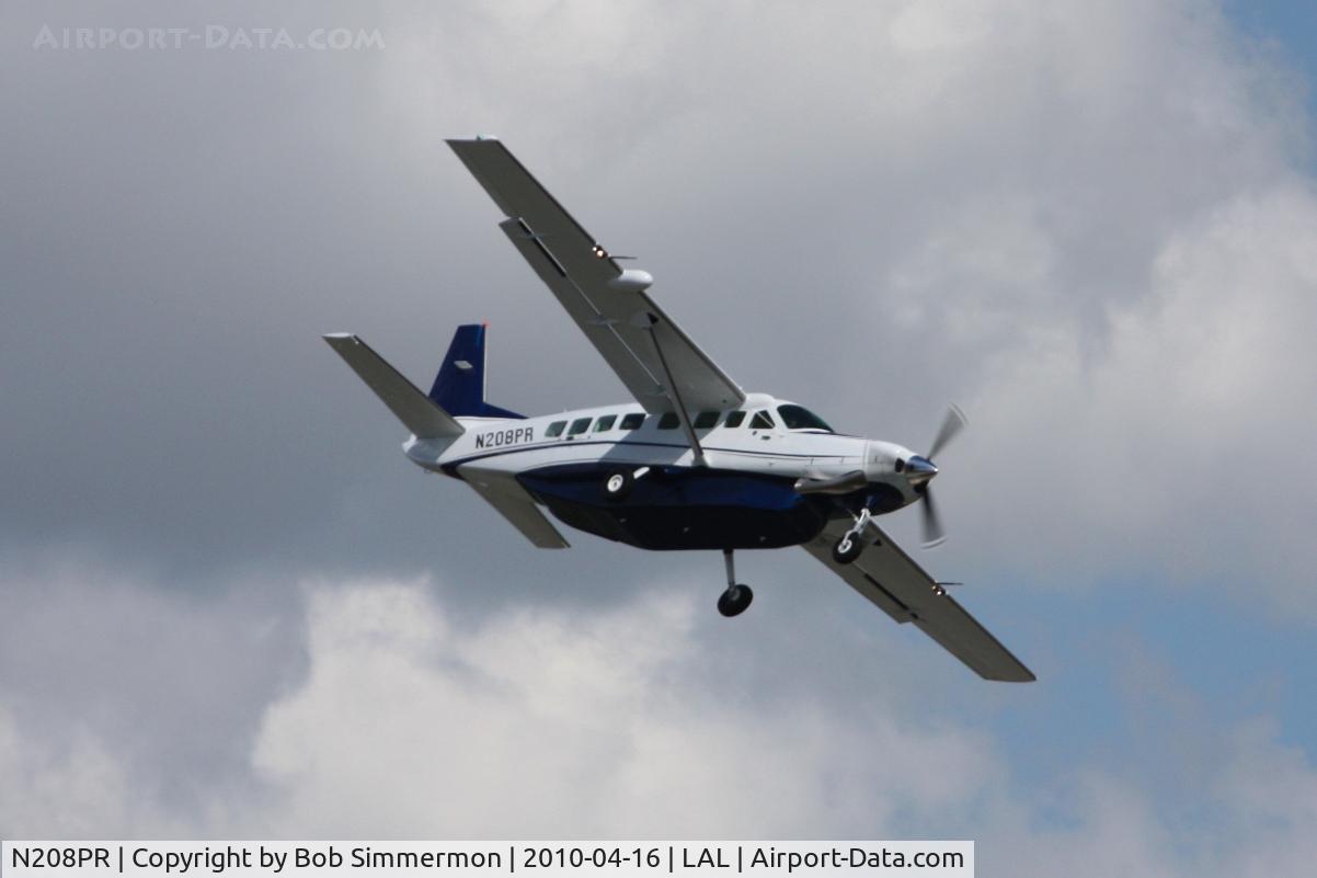 N208PR, Cessna 208B C/N 208B2173, Arriving at Lakeland, Florida during Sun N Fun 2010.