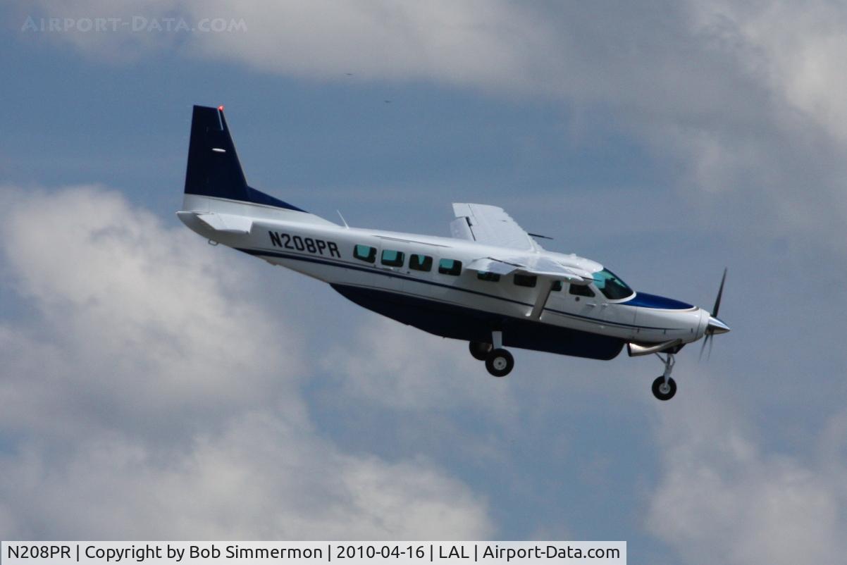 N208PR, Cessna 208B C/N 208B2173, Arriving at Lakeland, Florida during Sun N Fun 2010.