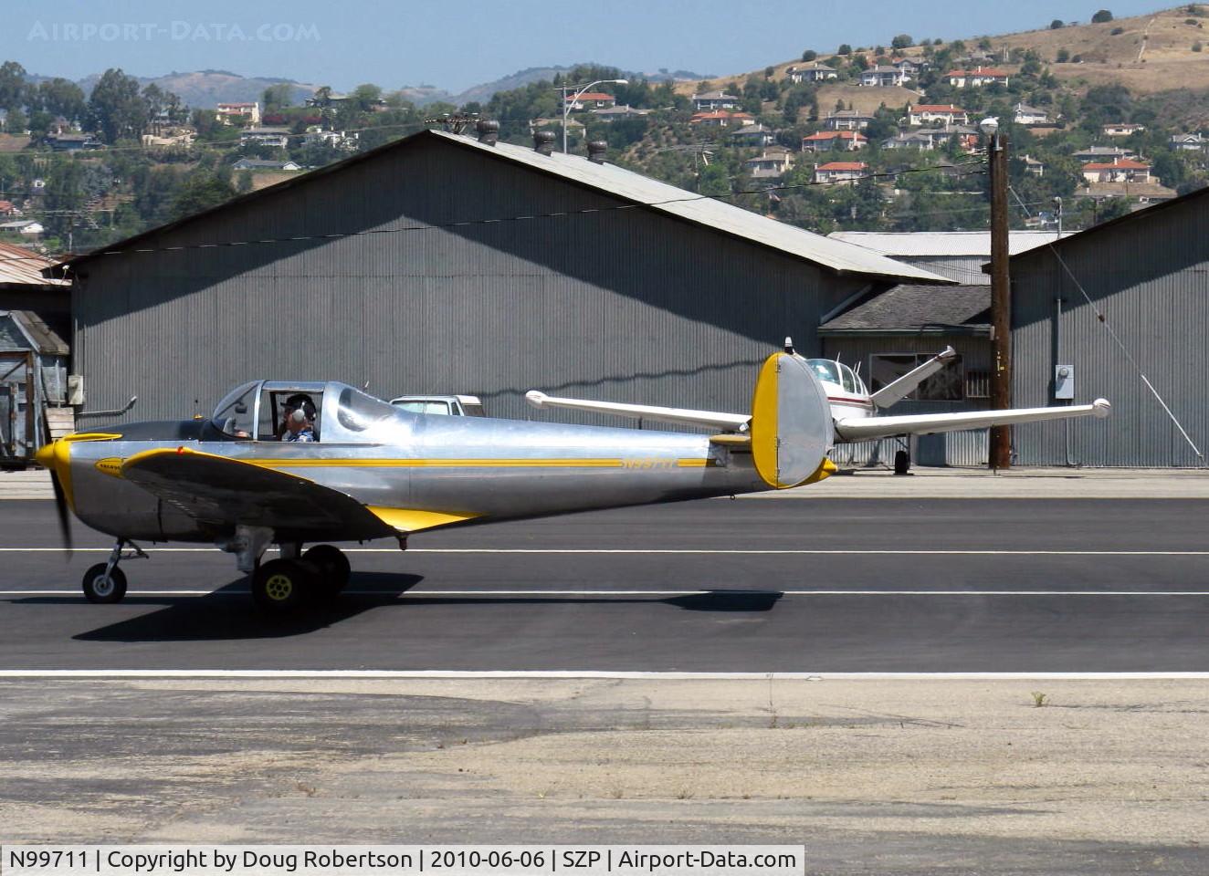 N99711, 1946 Erco 415D Ercoupe C/N 2334, 1946 ERCO ERCOUPE 415-D, Continental O-200 100 Hp, landing roll Rwy 22