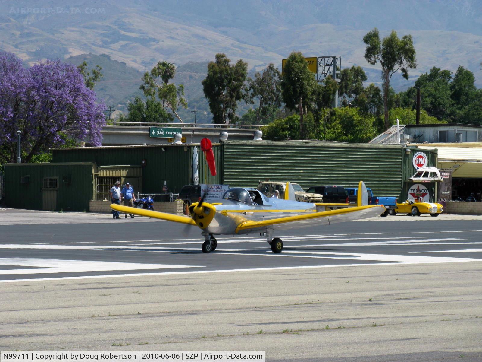 N99711, 1946 Erco 415D Ercoupe C/N 2334, 1946 ERCO ERCOUPE 415-D, Continental O-200 100 Hp, takeoff roll Rwy 29