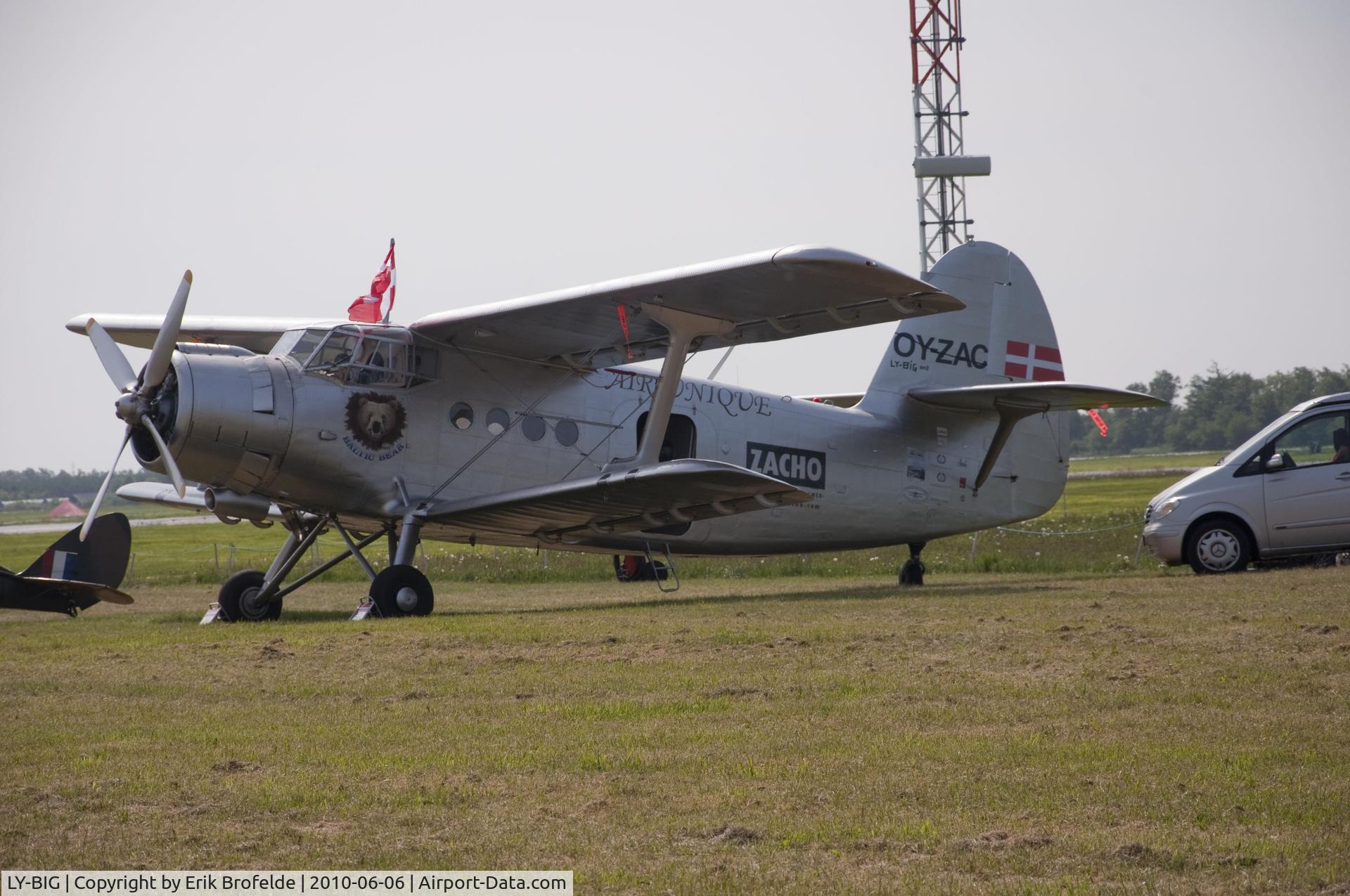 LY-BIG, 1989 Antonov An-2T C/N IG236-23, Photo is taken on Airshow 2010 at Skrydstrup Airbace, Denmark. Now registrated as OY-ZAC