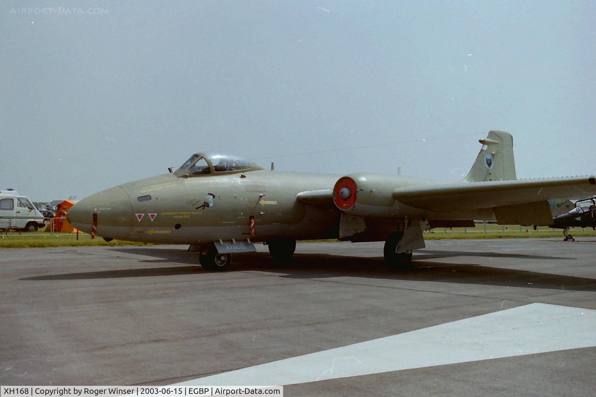 XH168, 1960 English Electric Canberra PR.9 C/N SH1732, From 39 Squadron RAF. Seen at the Classic Jets Airshow, Kemble 2003