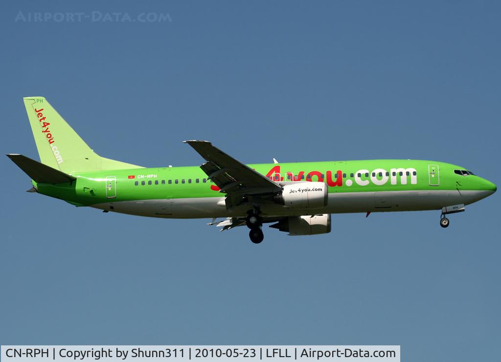 CN-RPH, 1997 Boeing 737-46J C/N 28867, Landing rwy 36R