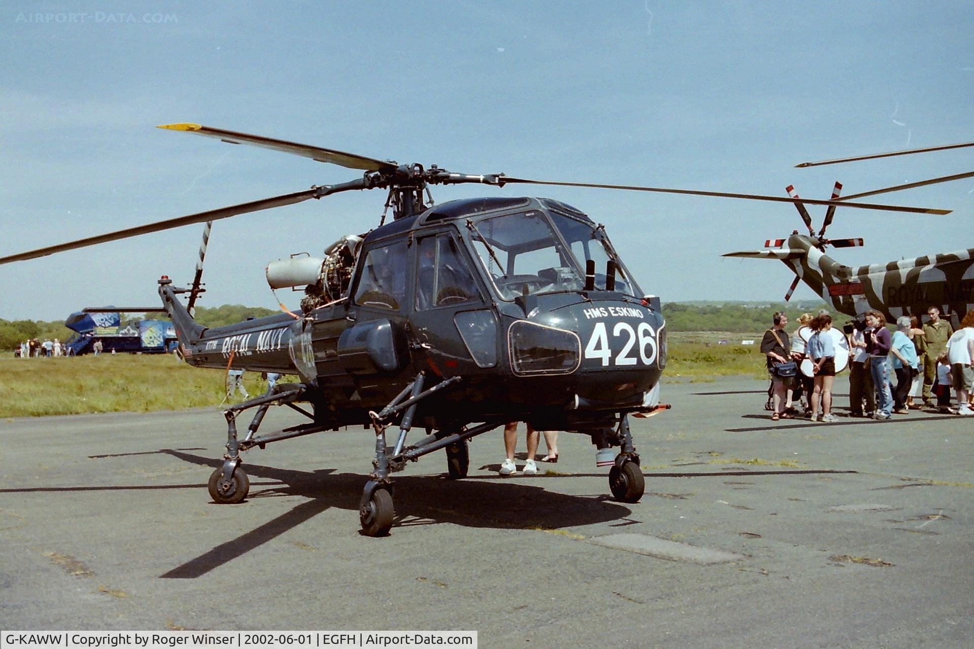 G-KAWW, 1966 Westland Wasp HAS.1 C/N F9663, Gower Jets's Wasp (XT781) on display at the helimeet to raise money for the Wales Air Ambulance.