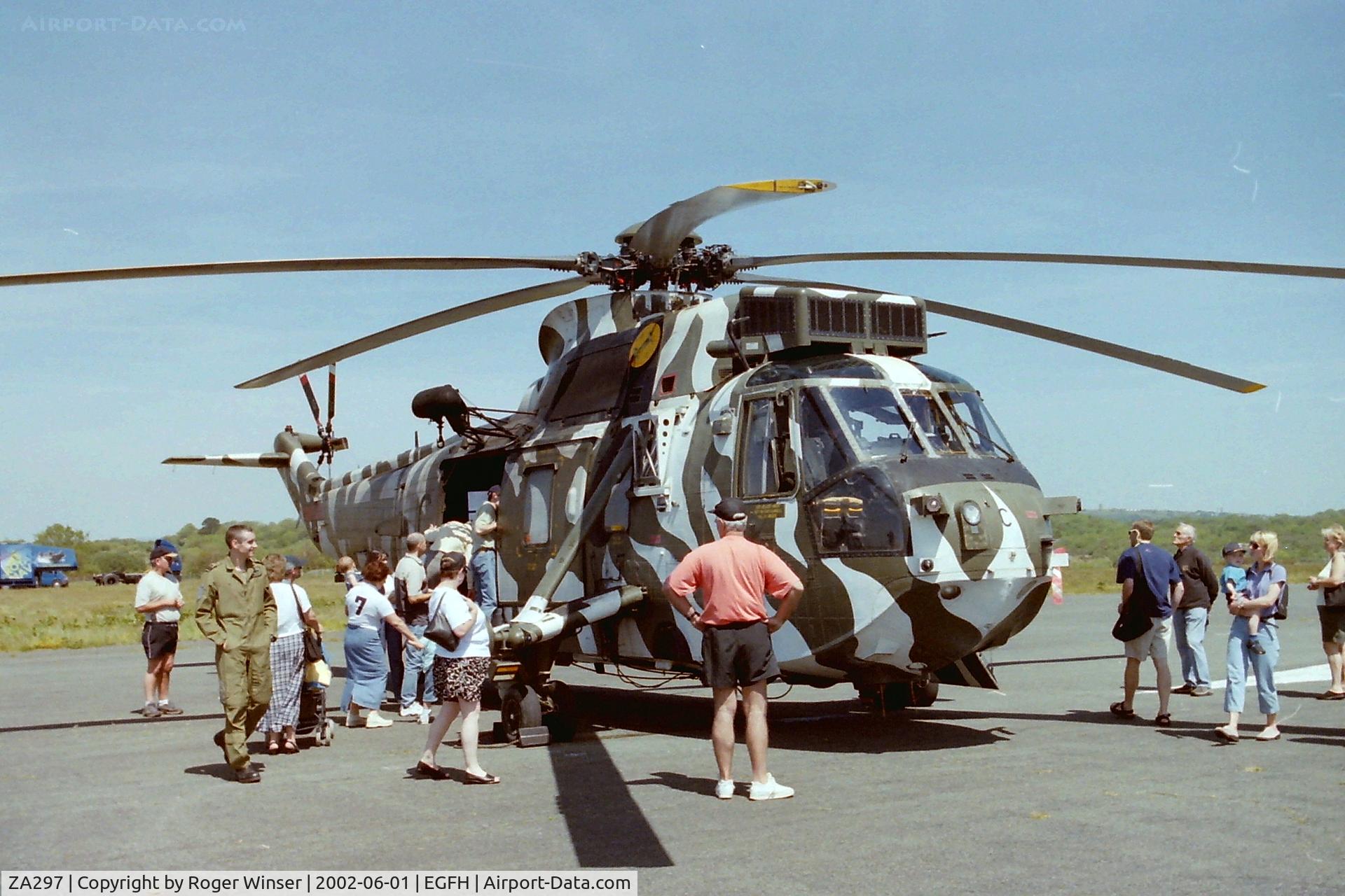 ZA297, 1980 Westland Sea King HC.4 C/N WA911, Visiting Royal Navy Sea King HC.4 helicopterf coded (Y)C of 845 NAS attending the helimeet to raise money to operate the Wales Air Ambulance helicopter.