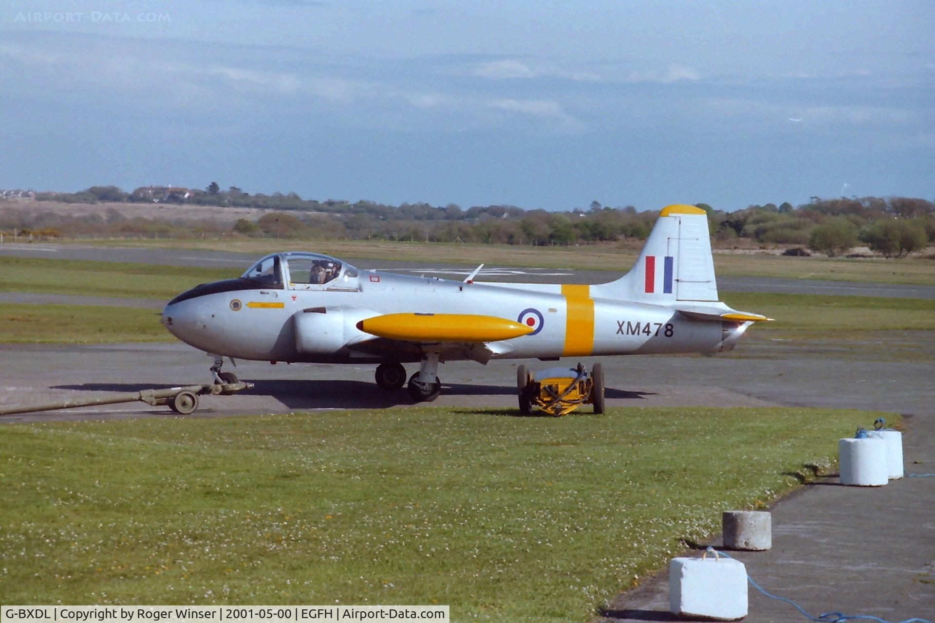 G-BXDL, 1960 Hunting P-84 Jet Provost T.3A C/N PAC/W/9286, Visiting Swansea Airport ex-RAF JP3A XM478
