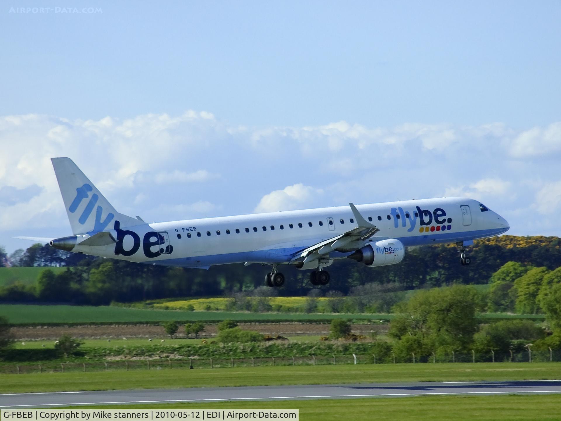 G-FBEB, 2006 Embraer 195LR (ERJ-190-200LR) C/N 19000057, Flybe E190 Landing on runway 06