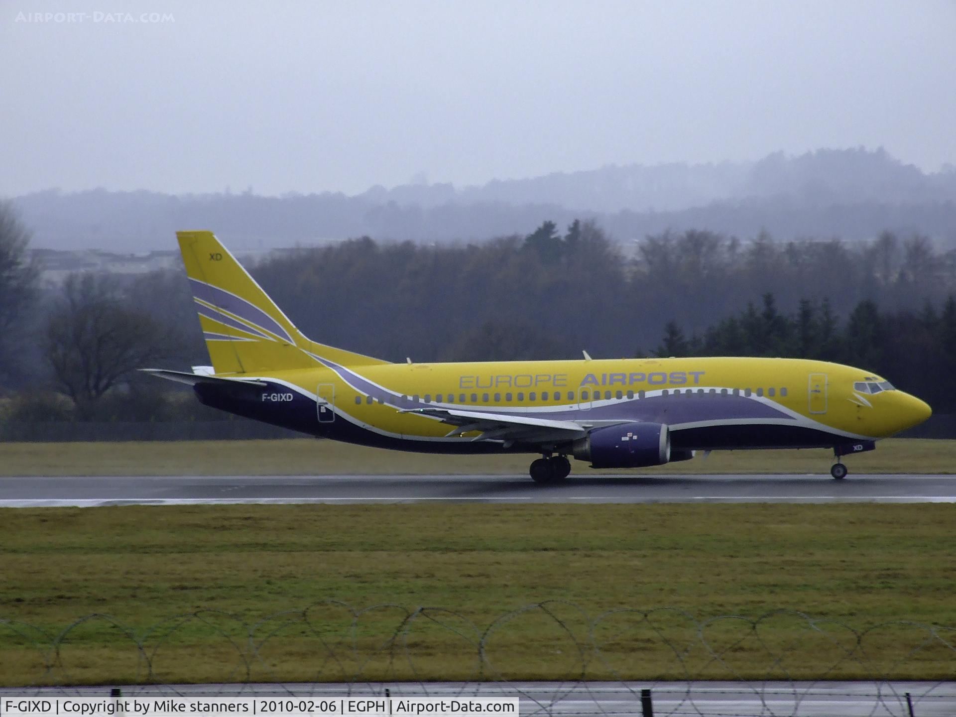 F-GIXD, 1992 Boeing 737-33A(QC) C/N 25744, Europe airpost B737 Landing on runway 06 with a load of french rugby fans