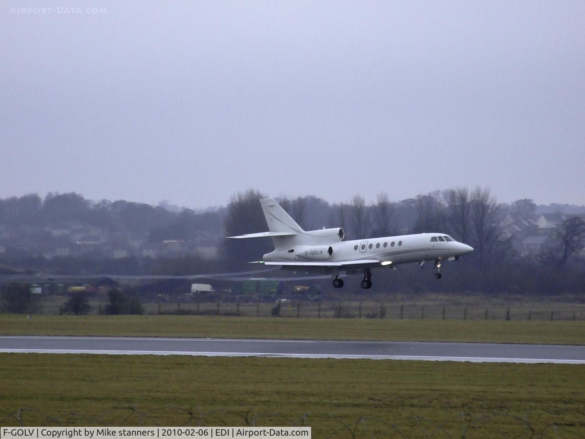 F-GOLV, 1991 Dassault Falcon 50 C/N 215, Lov fly Falcon 50 arrives at EDI For the rugby game Scotland v France