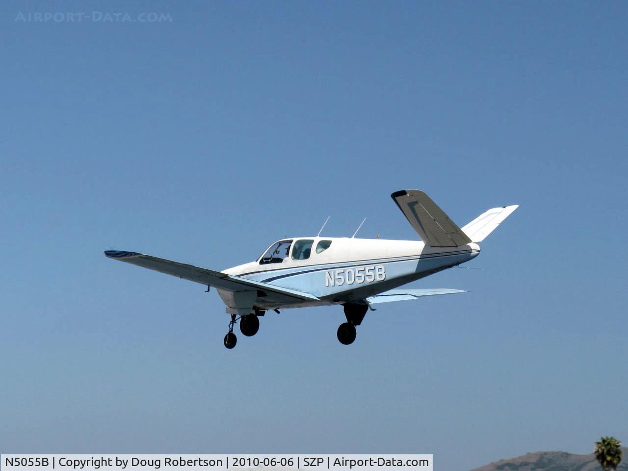 N5055B, 1955 Beech F35 Bonanza C/N D-4331, 1955 Beech F35 BONANZA, Lycoming O-360 conversion, on final Rwy 22
