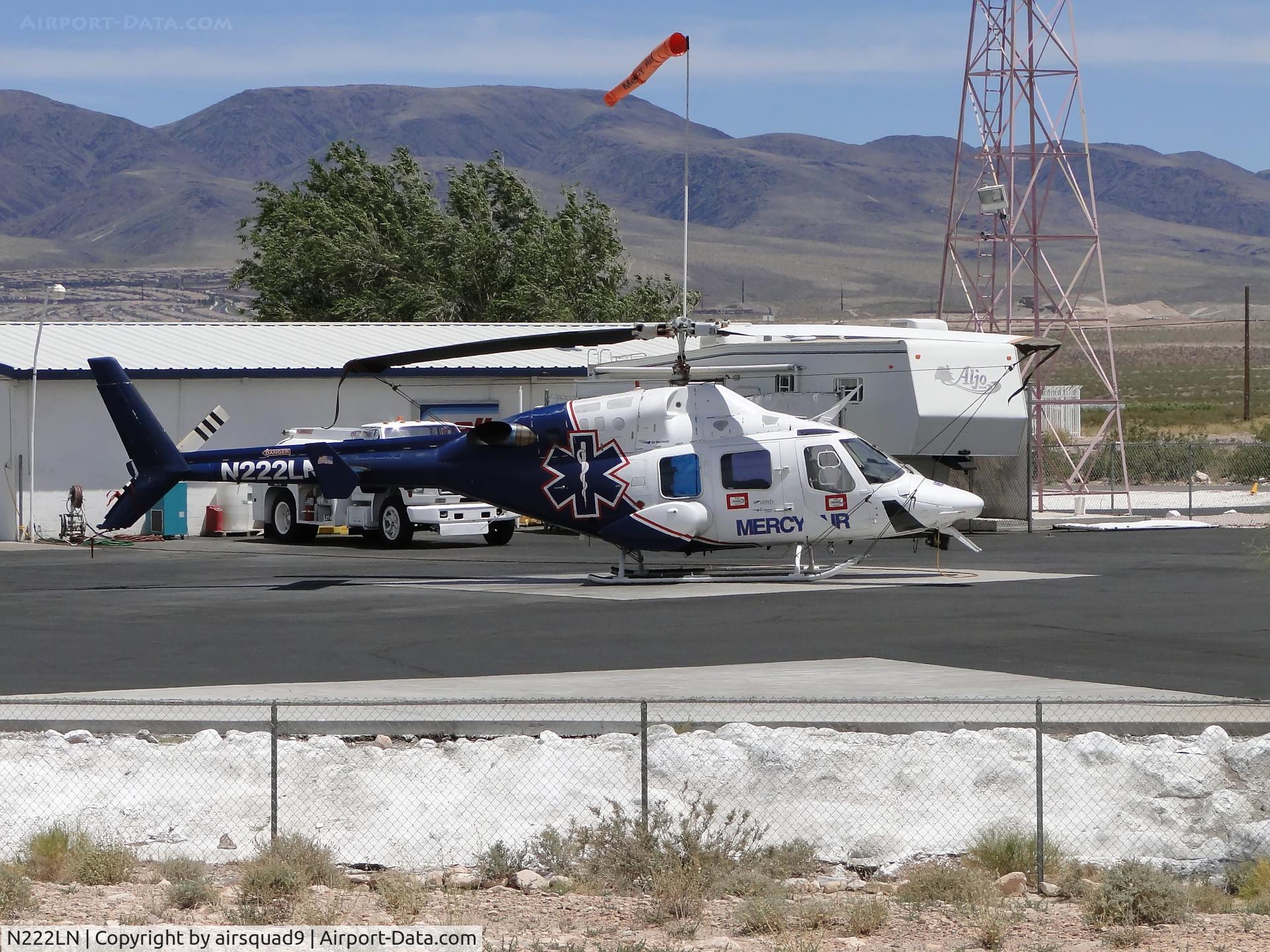 N222LN, 1985 Bell 222U C/N 47544, Mecry Air at the Action Ranch base, in Las Vegas...