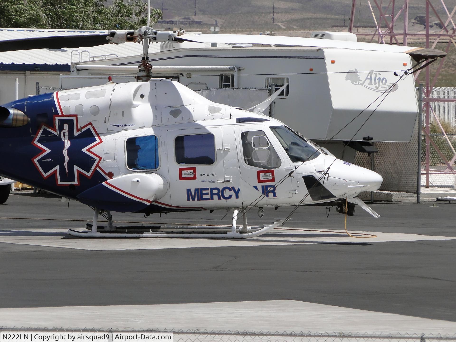 N222LN, 1985 Bell 222U C/N 47544, Mercy Air 11 at the Action Ranch in Las Vegas...