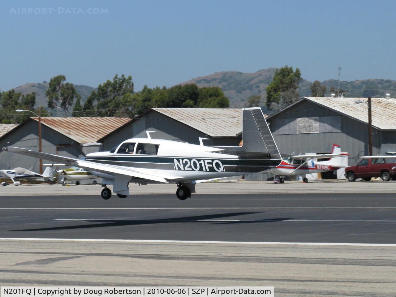 N201FQ, 1977 Mooney M20J 201 C/N 24-0194, 1977 Mooney M20J 201, Lycoming IO-360-A1B6D 200 Hp, near touchdown Rwy 22