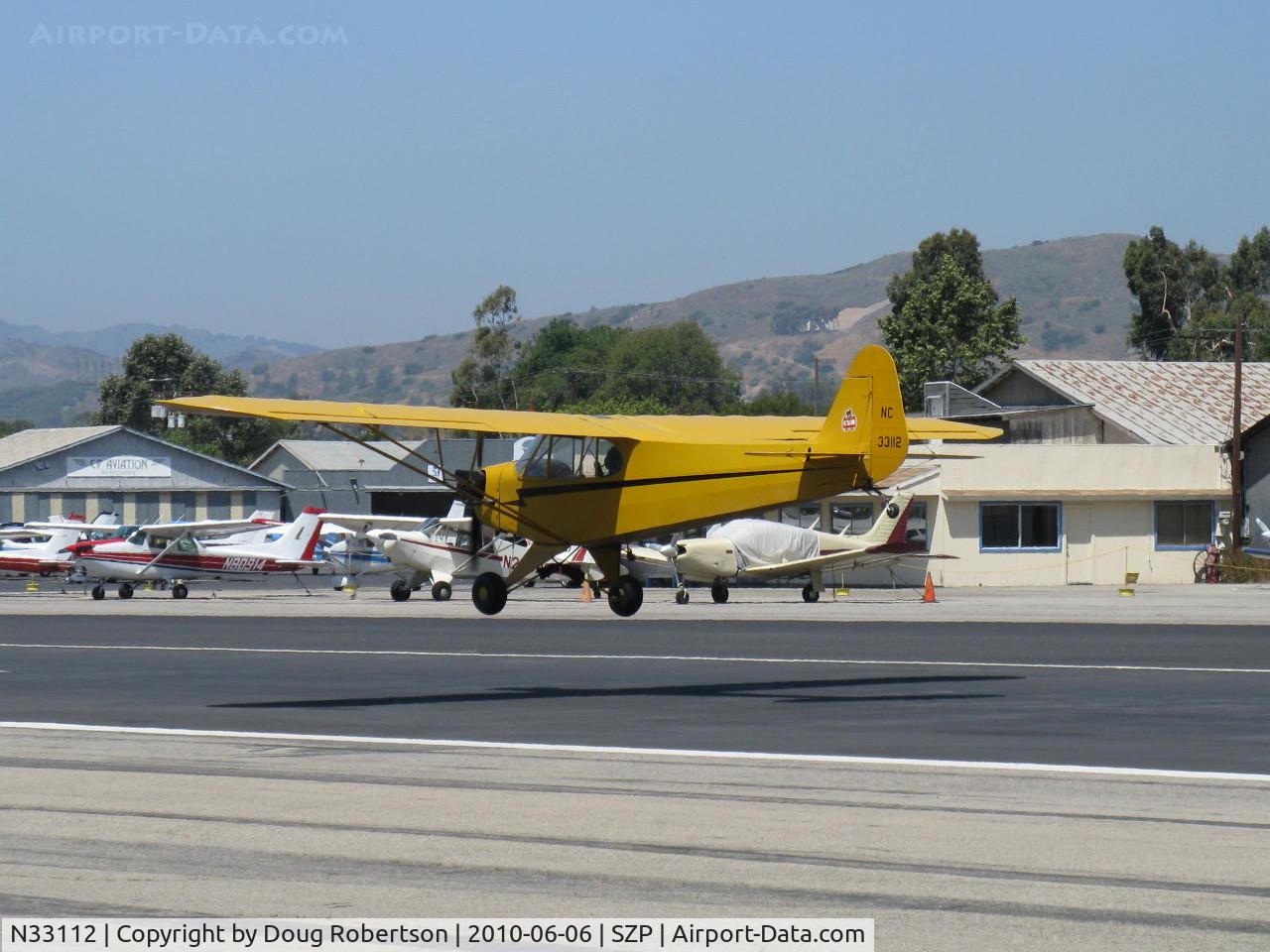 N33112, 1940 Piper J3C-65 Cub Cub C/N 5830, 1940 Piper J3C-65 CUB, Continental C90 90 Hp upgrade, landing Rwy 22