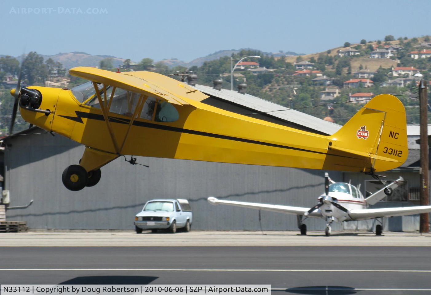 N33112, 1940 Piper J3C-65 Cub Cub C/N 5830, 1940 Piper J3C-65 CUB, Continental C90 90 Hp upgrade, STOL takeoff demo Rwy 22