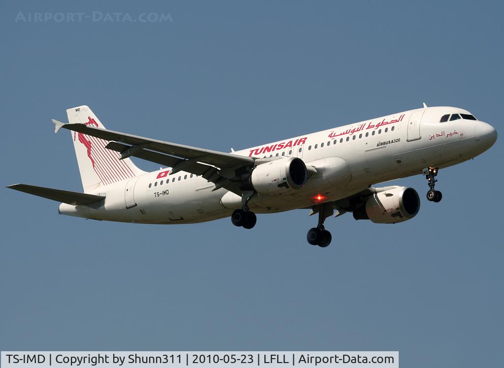 TS-IMD, 1991 Airbus A320-211 C/N 0205, Landing rwy 36R