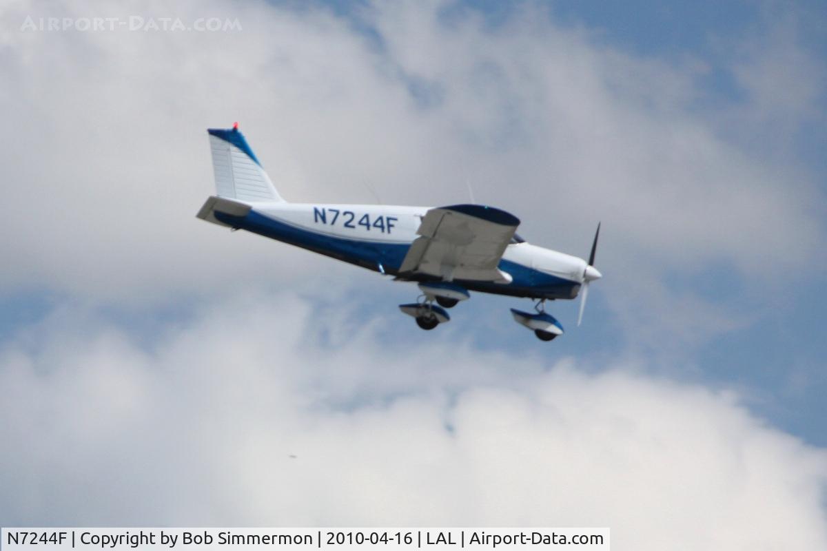 N7244F, 1968 Piper PA-28-140 Cherokee C/N 28-25160, Arriving at Lakeland, Florida during Sun N Fun 2010.