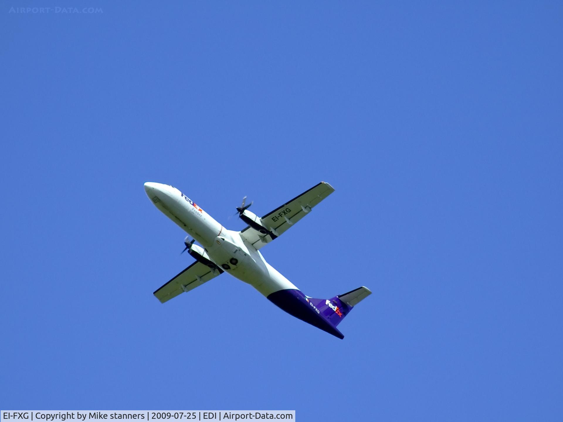 EI-FXG, 1991 ATR 72-202 C/N 224, Fedex/air contractors ATR-72 Climbing out of Edinburgh airport,after routine maintenance