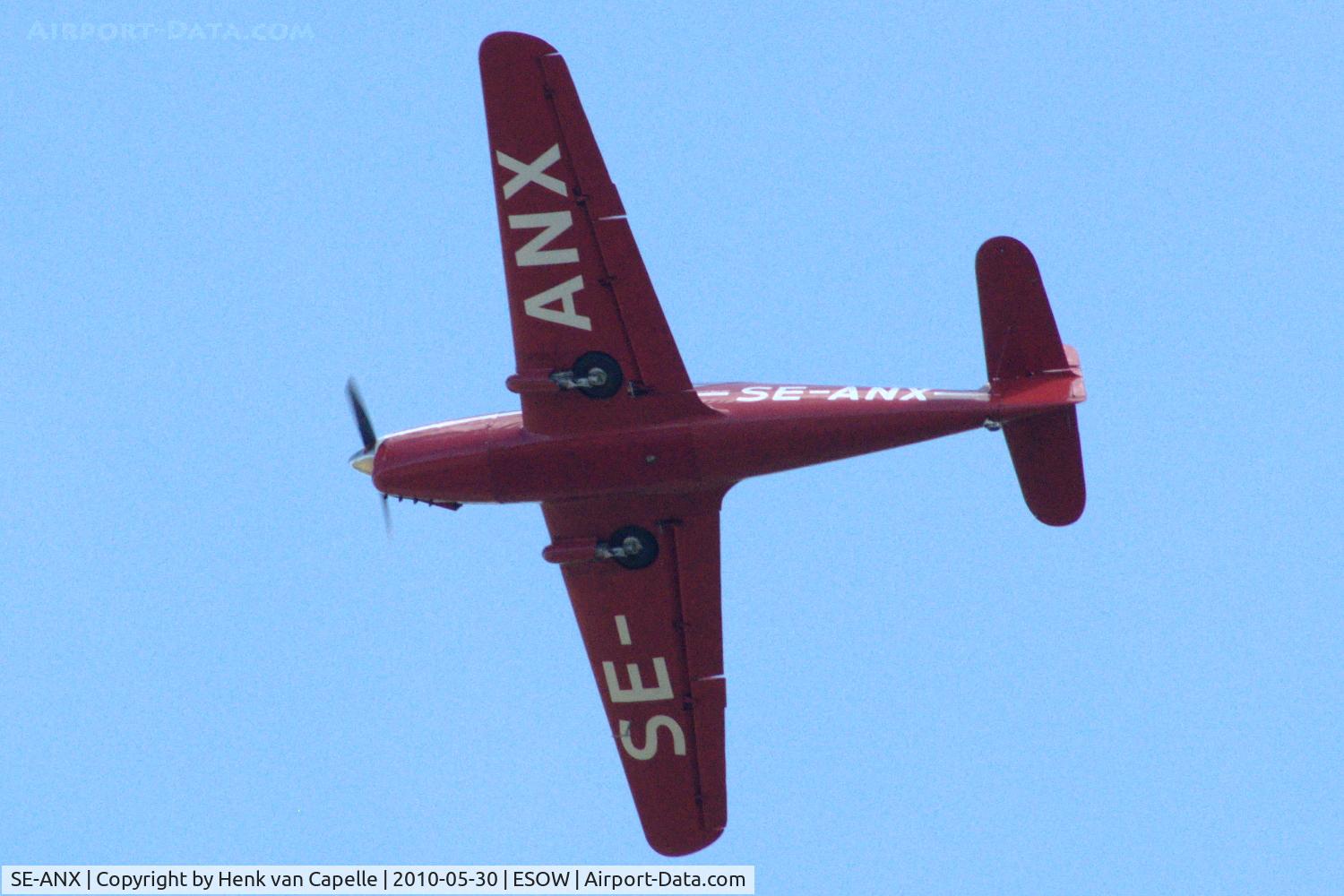 SE-ANX, 1944 Skandinaviska Aero BHT-1 C/N 1, BHT-1 flying over Västerås Hässlö airport.