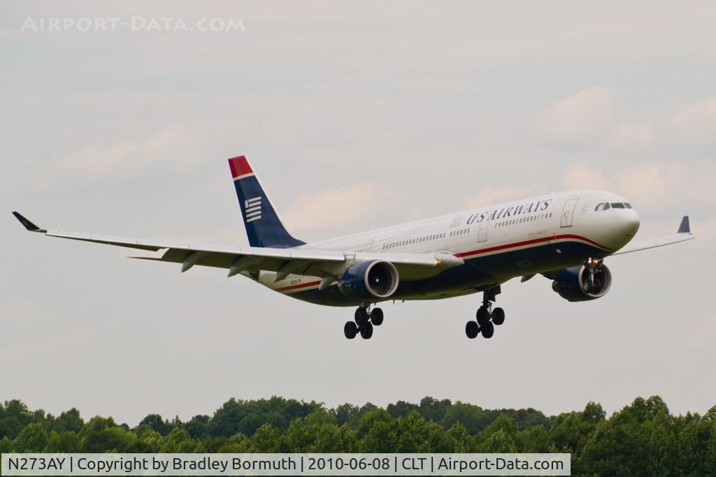 N273AY, 2000 Airbus A330-323 C/N 337, Photo taken from the observation lot at the approach end of runway 18C.