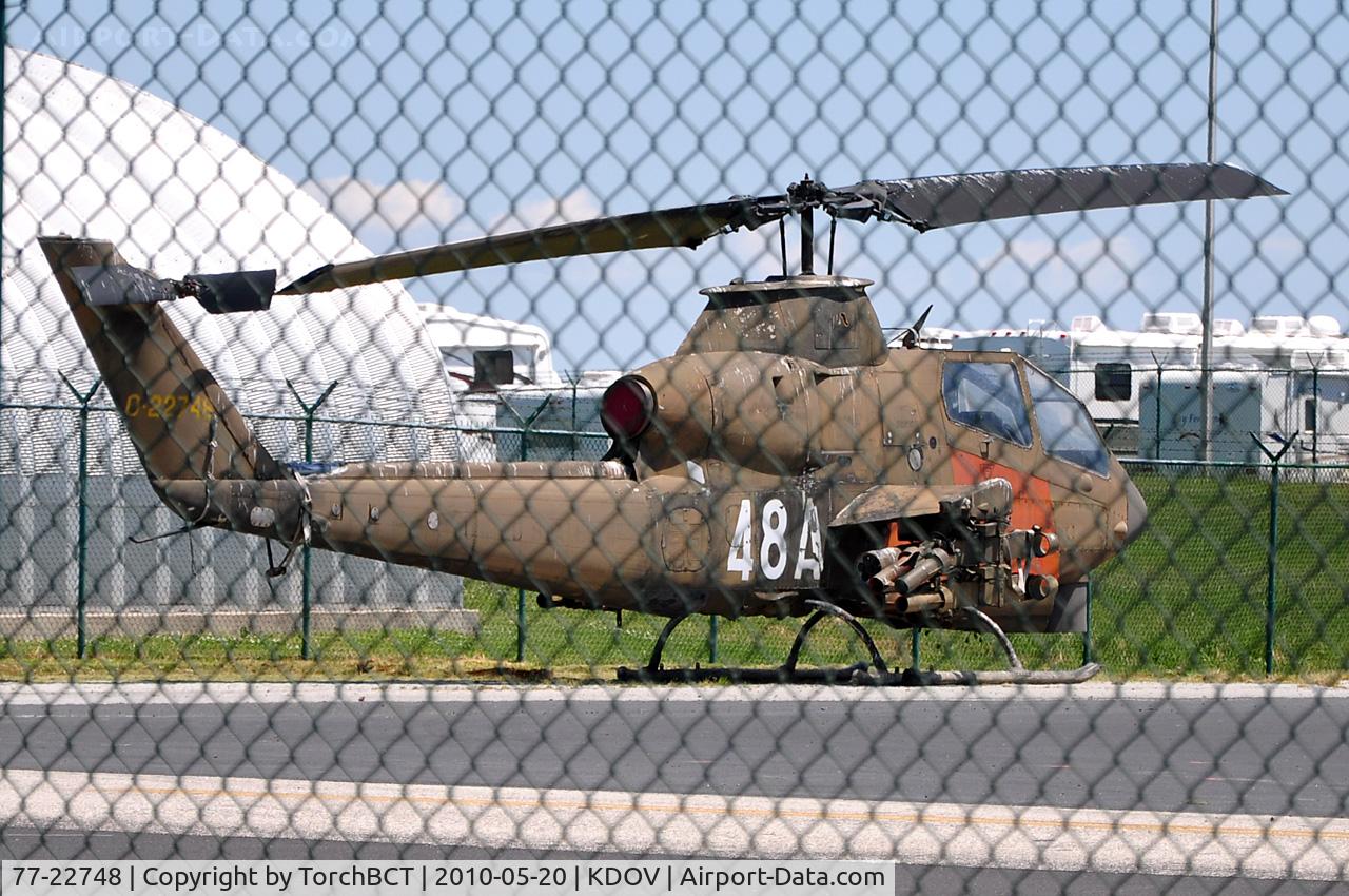 77-22748, 1977 Bell AH-1S Cobra C/N 22086, Run down Cobra through the fence from Air Mobility Command Museum at Dover AFB.