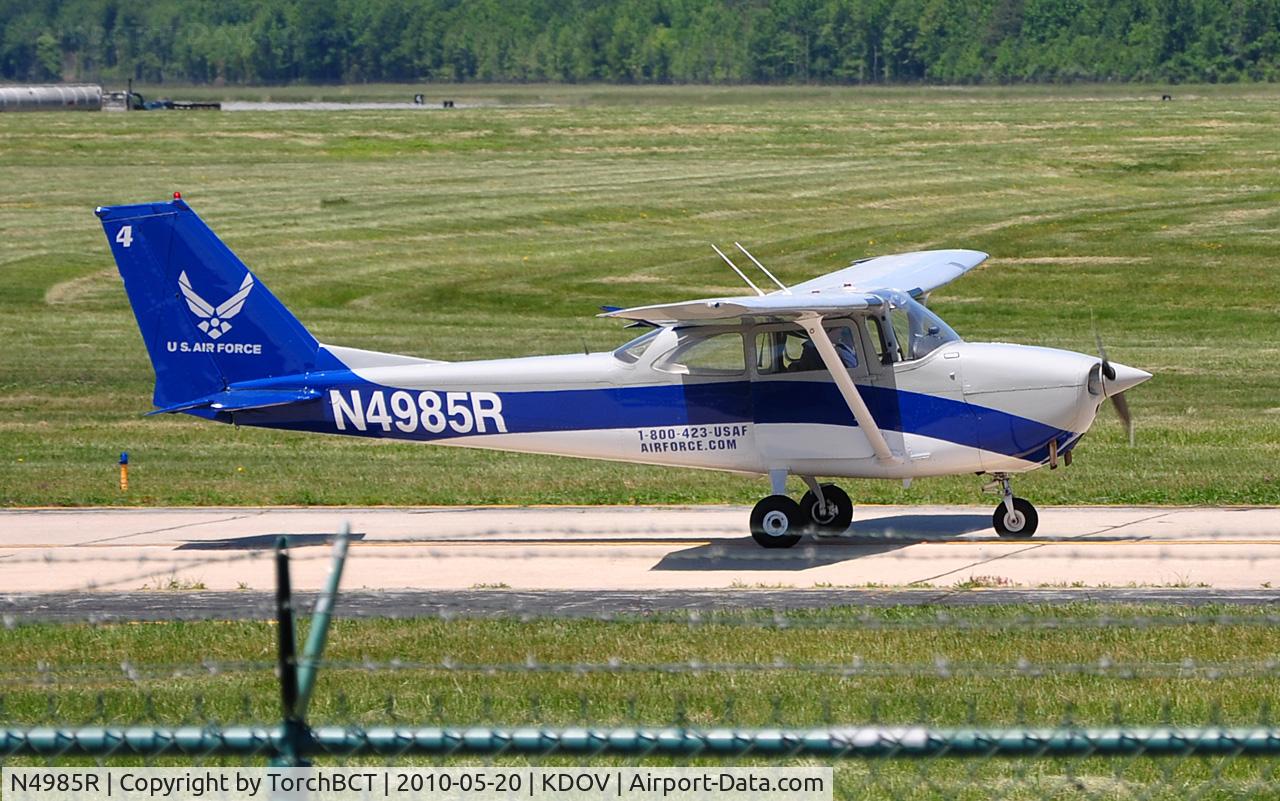N4985R, 1967 Cessna 172H C/N 17256339, Air Force Skyhawk taxiing at Dover AFB.