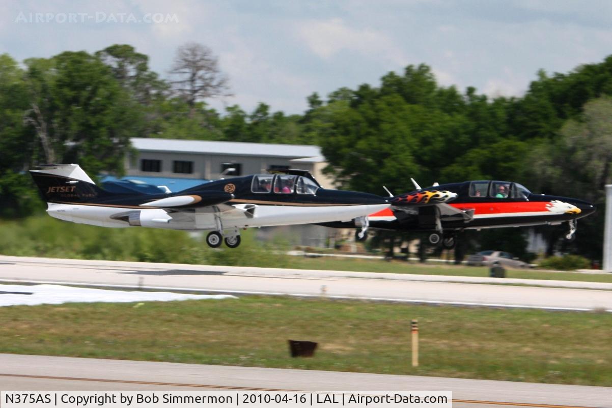 N375AS, 1959 Morane-Saulnier MS.760 Paris C/N 44, Departing Sun N Fun 2010 with N87NY.