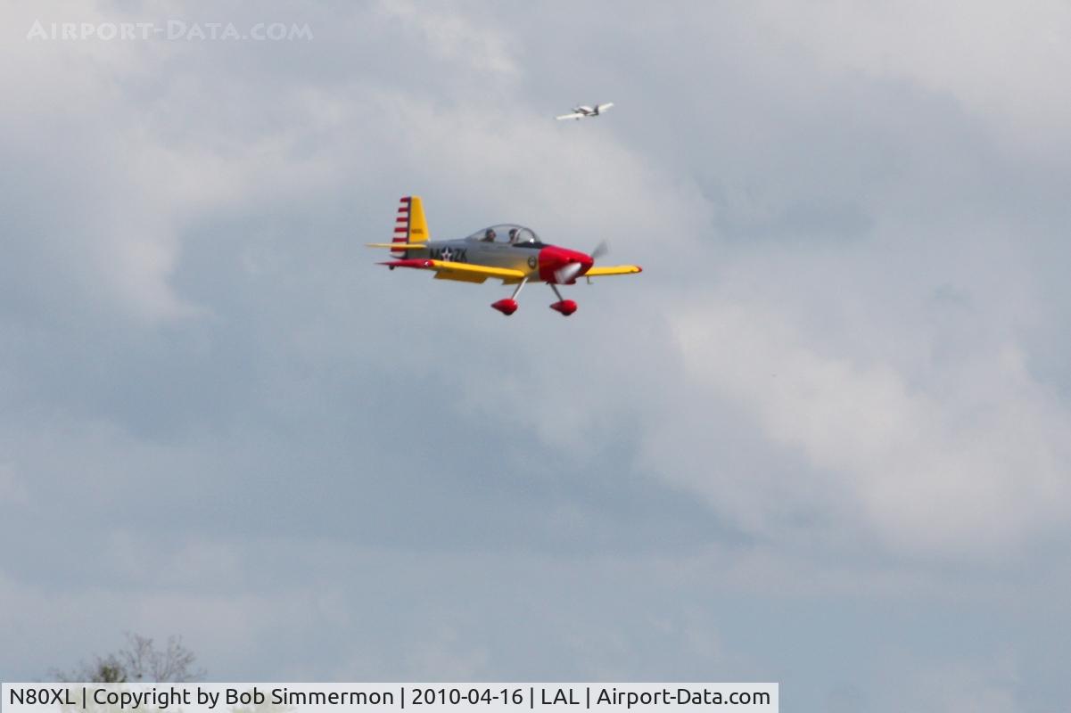 N80XL, 2008 Vans RV-8 C/N 82688, Arriving at Lakeland, Florida during Sun N Fun 2010.