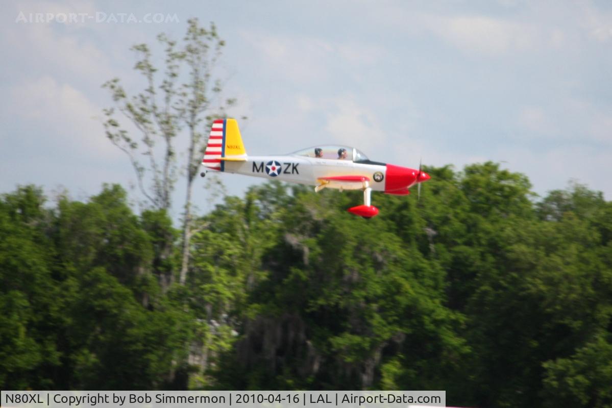 N80XL, 2008 Vans RV-8 C/N 82688, Arriving at Lakeland, Florida during Sun N Fun 2010.