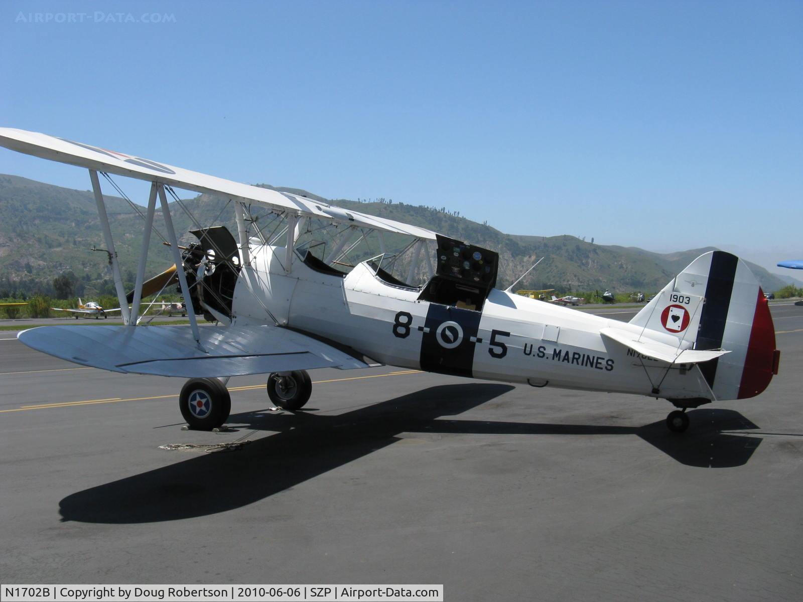 N1702B, 1942 Boeing PT-13D Kaydet (E75) C/N 75-5903, 1942 Boeing Stearman PT-13D 'Ruthies Doll', Continental W670 220 Hp